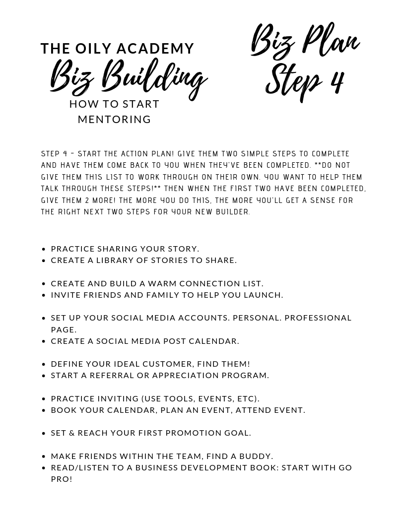 step 4 MENTORING Assignments